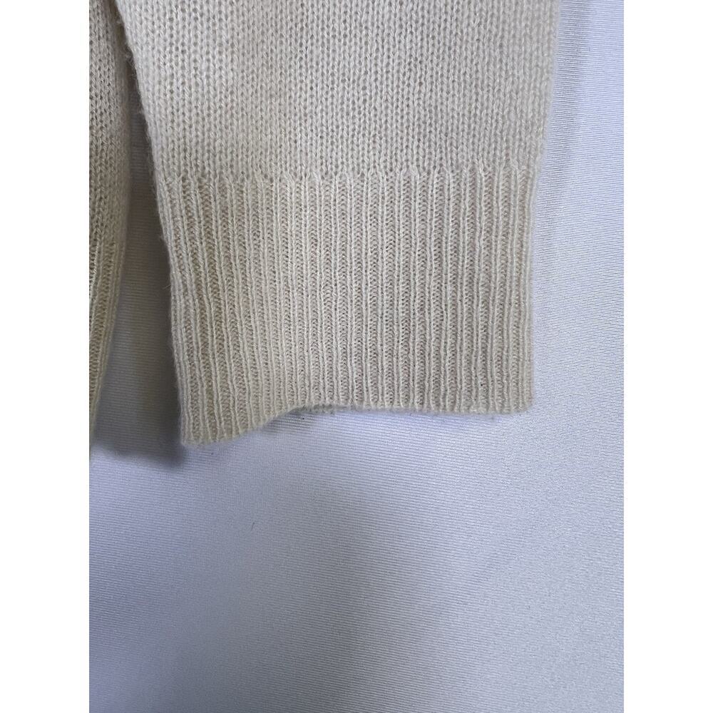 Aqua Off White 100% Cashmere Pullover Skull Graphic Sweater Size M - Picture 5 of 12